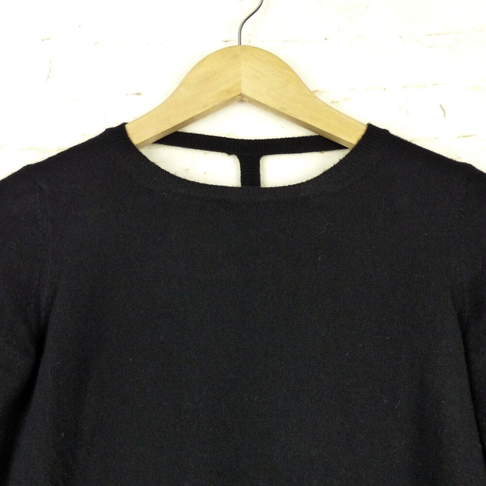 Leetha Back T Cut Out Cashmere Sweater Womens XS Black Pullover Grunge Goth Sexy - Picture 6 of 13